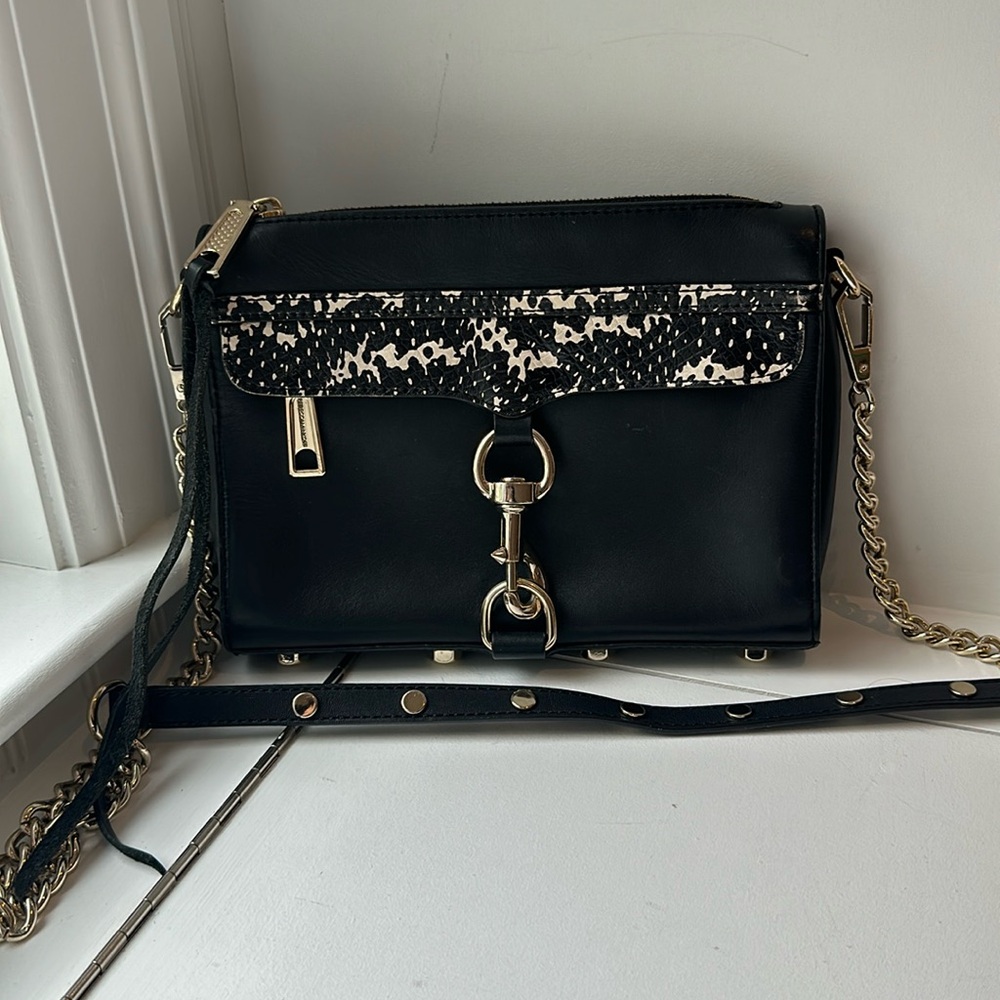 Rebecca Minkoff cross body Black with Gold hardware!